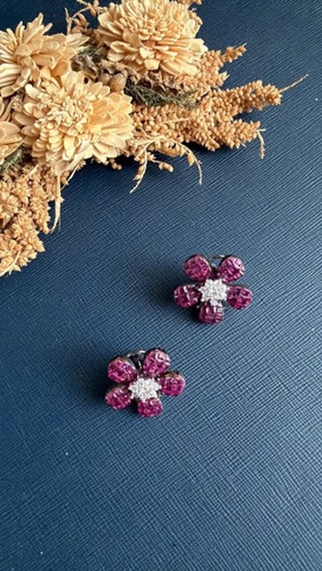 Nurani Diamond Studs- Ruby