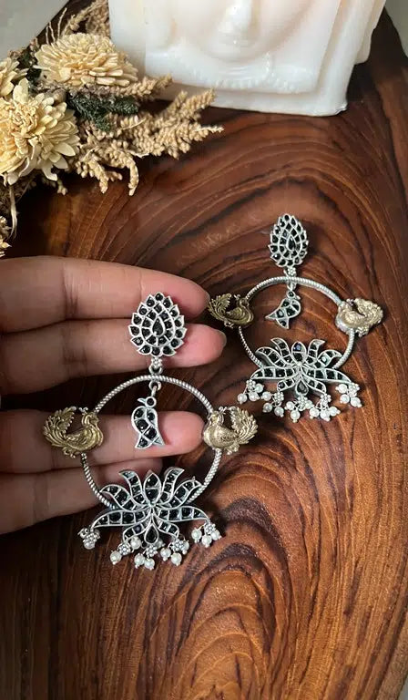 Dual Tone Sliver Replica Chandbali