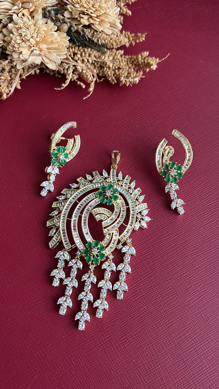Brinda Diamond Pendant Set
