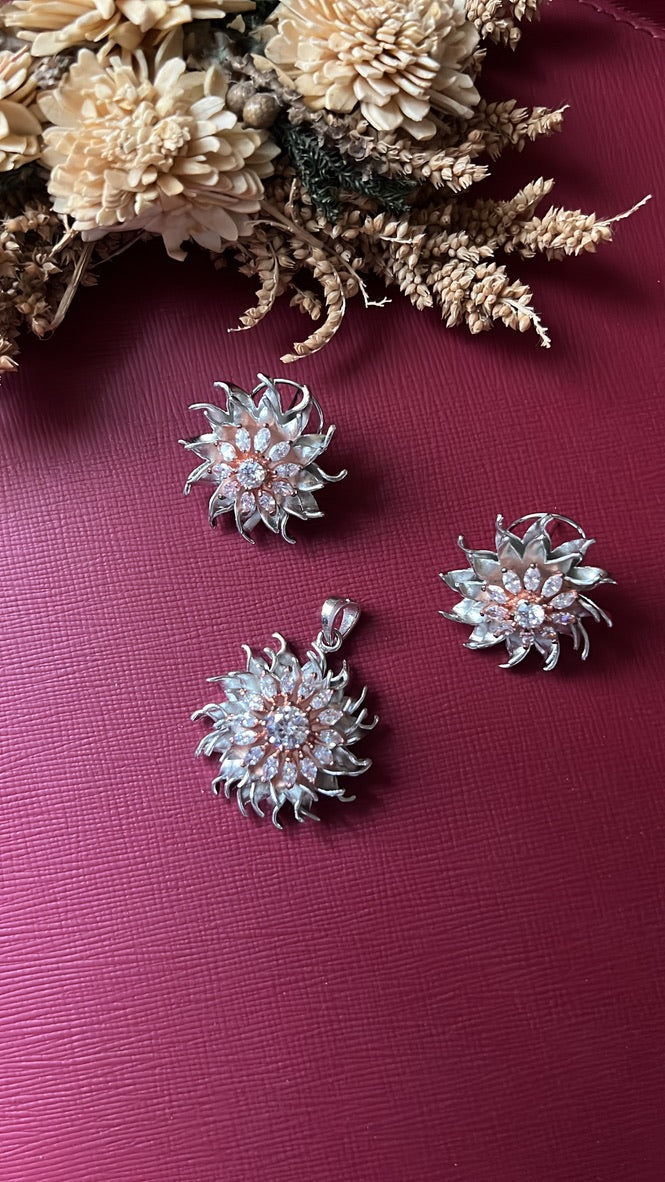 Gold-tone American Diamond pendant set from Hema Collections