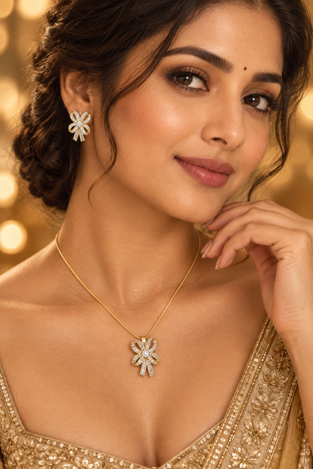 Luchi Diamond Pendant Set