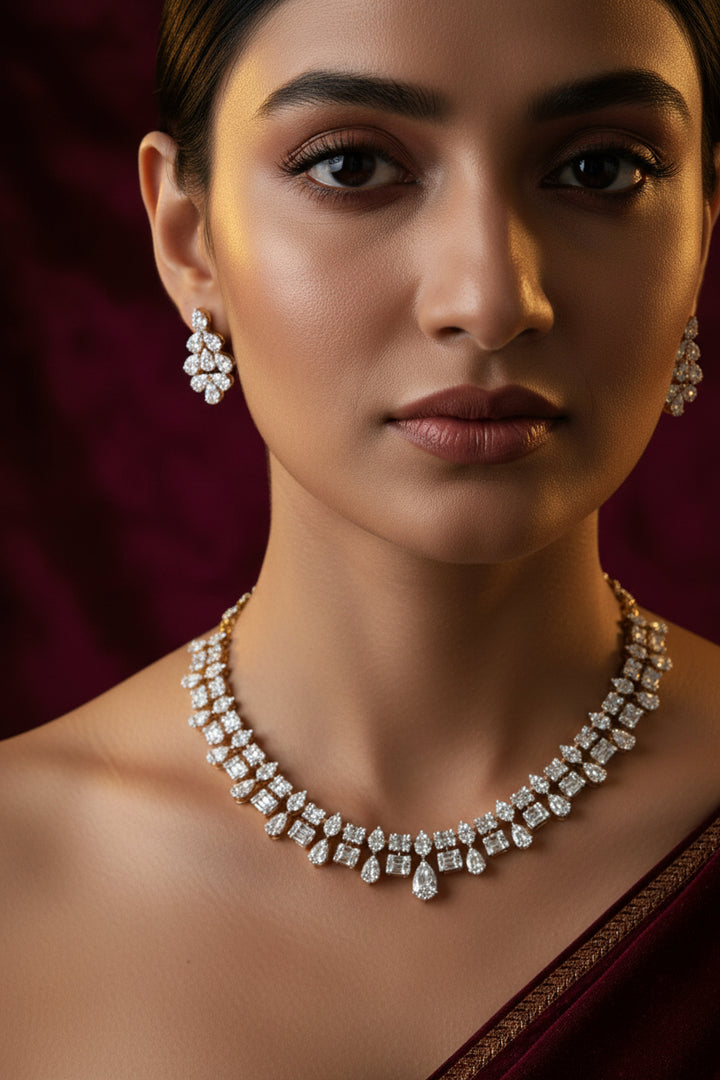 Madhavi Diamond Necklace Set