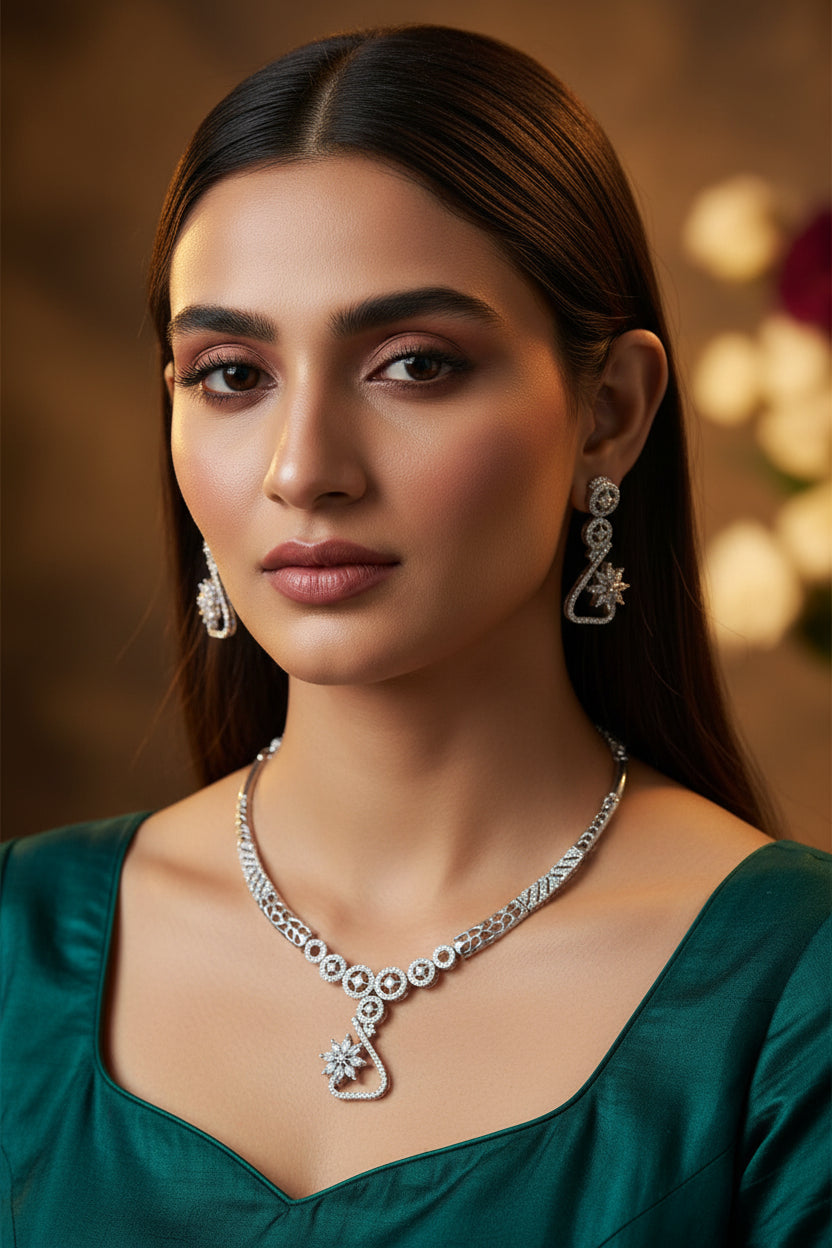 Elara Diamond Necklace Set