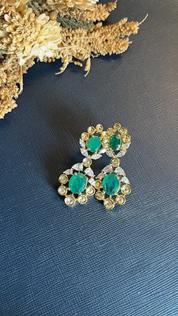 Sudha Kundan Earring- Green