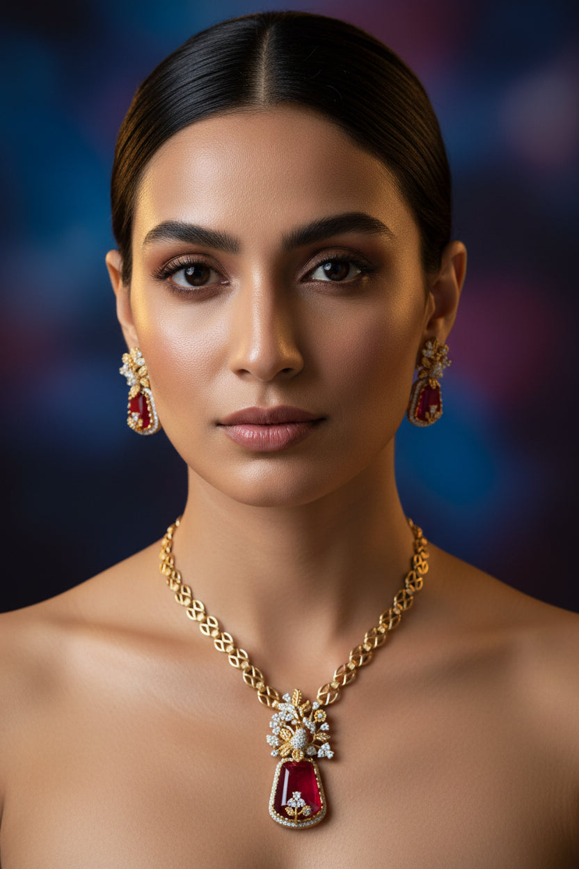 Bhargavi Diamond Necklace Set