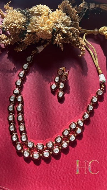 Luxury Kundan Necklace Set-rubi
