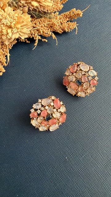 Sheesa Doublet Studs- Pink