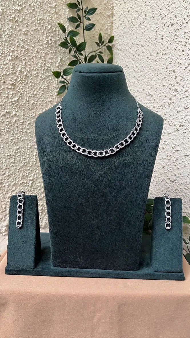 Chain Diamond Necklace Set