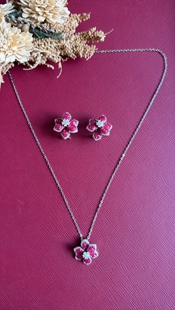 Gold-tone American Diamond pendant set from Hema Collections