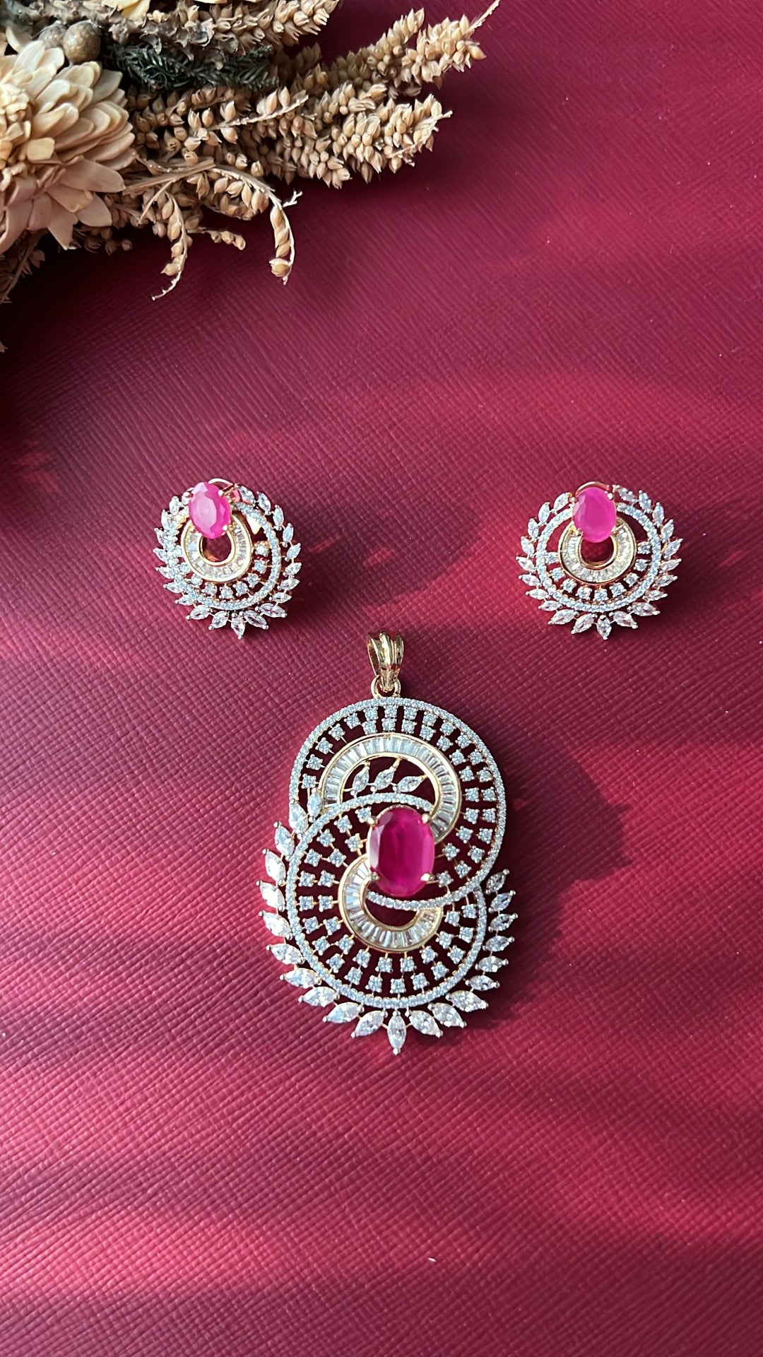 Krisha Diamond Pendant Set