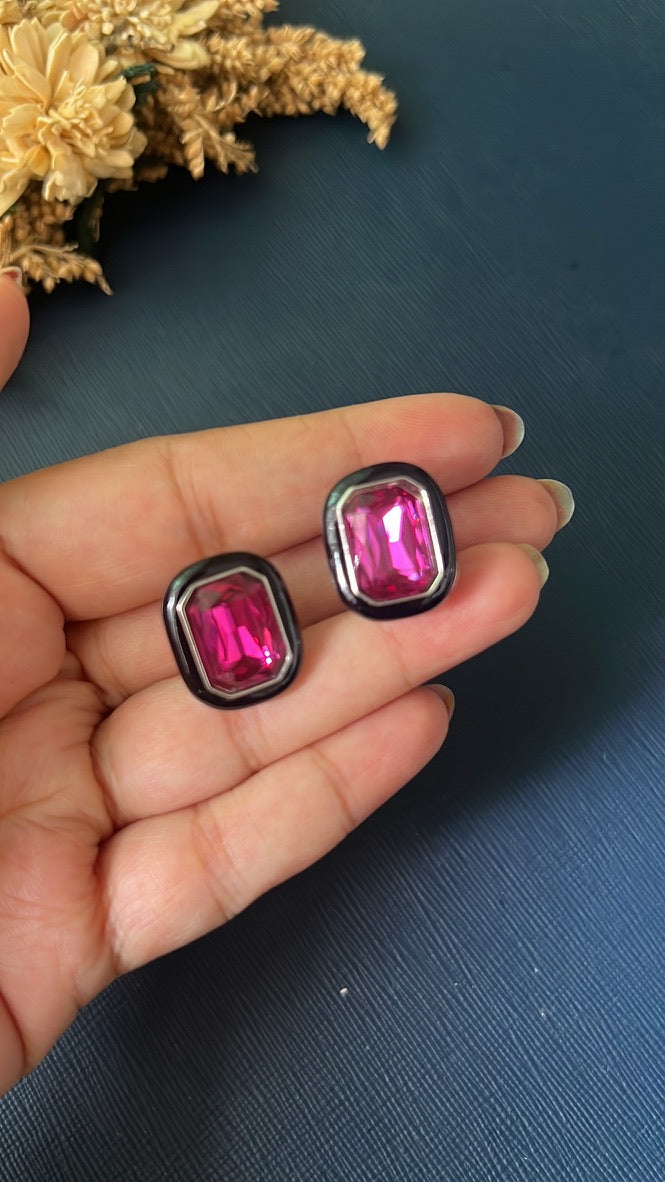 Enamel Earring - Pink
