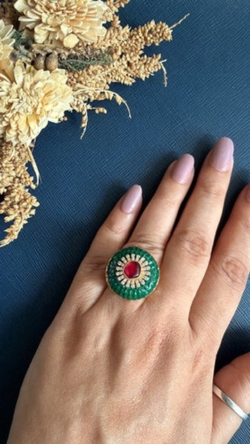Pallavi Ring - Green