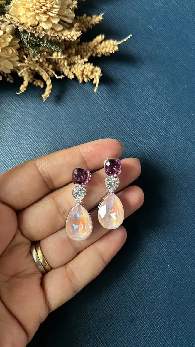 Swarovski Ear Spike- Pink &amp; Wine
