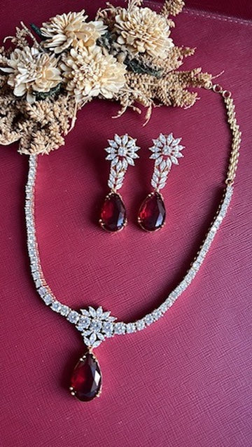 Pranavi Diamond Necklace Set