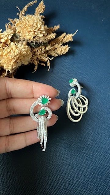 Vidya Diamond Earring- Green