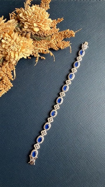 Qirat Diamond Tennis Bracelet - Blue