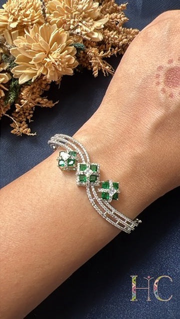 Green Square Diamond Bracelet