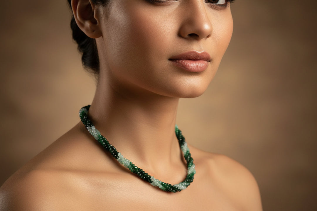 Onyx Shaded Mala- Emerald