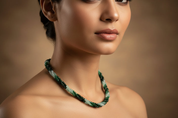 Onyx Shaded Mala- Emerald