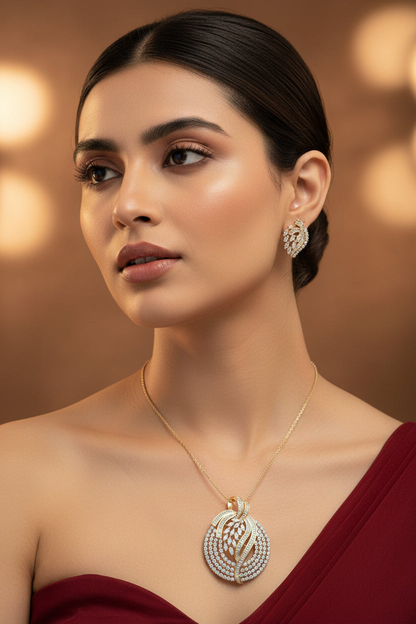 Hansika Diamond Pendant Set