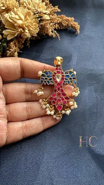 Eagle Pachi Kundan Ring