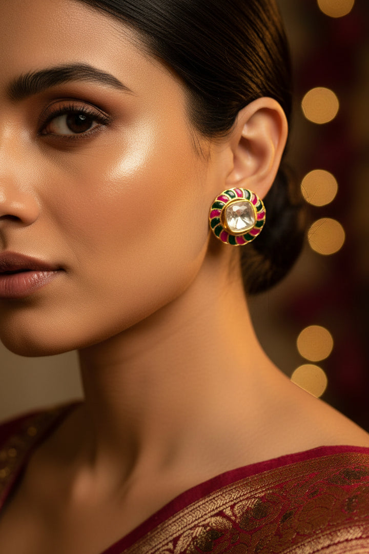 Mossinate Kundan Studs
