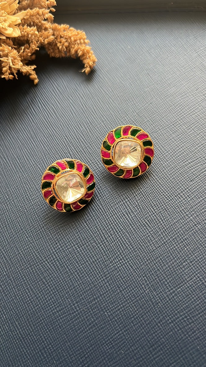 Mossinate Kundan Studs