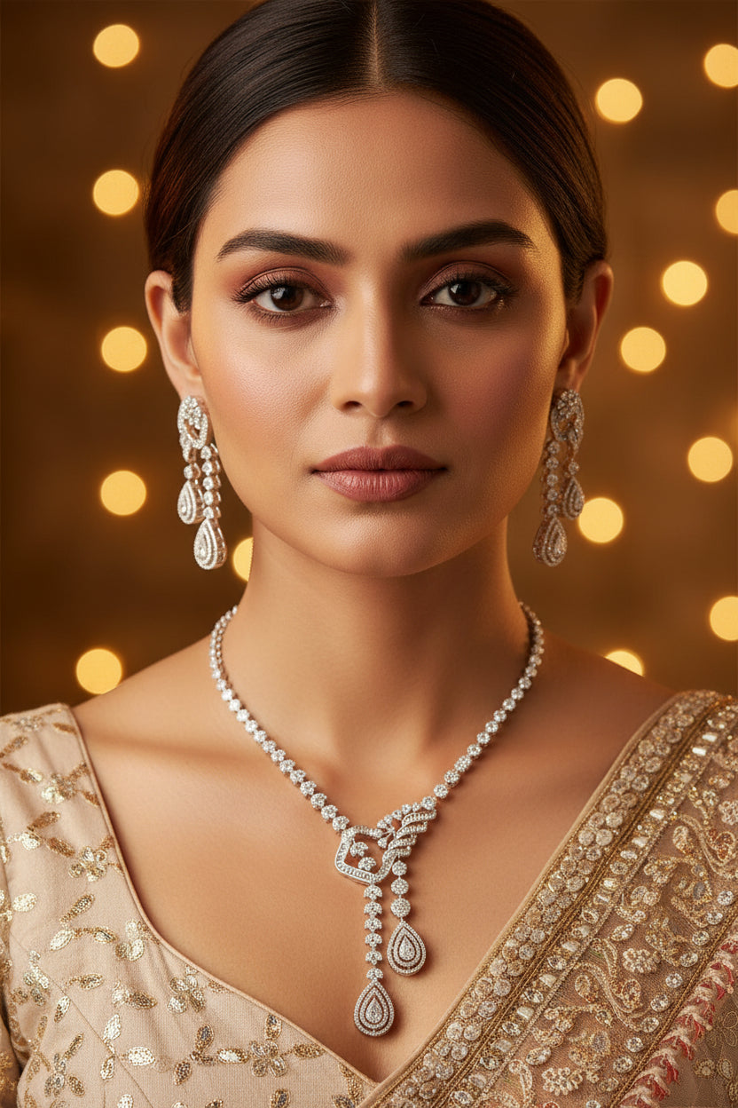 Apsara Diamond Necklace Set