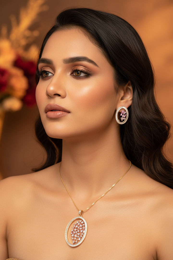 Dharni Diamond Pendant Set