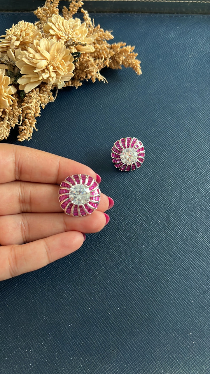 Liyana Diamond Studs -Red