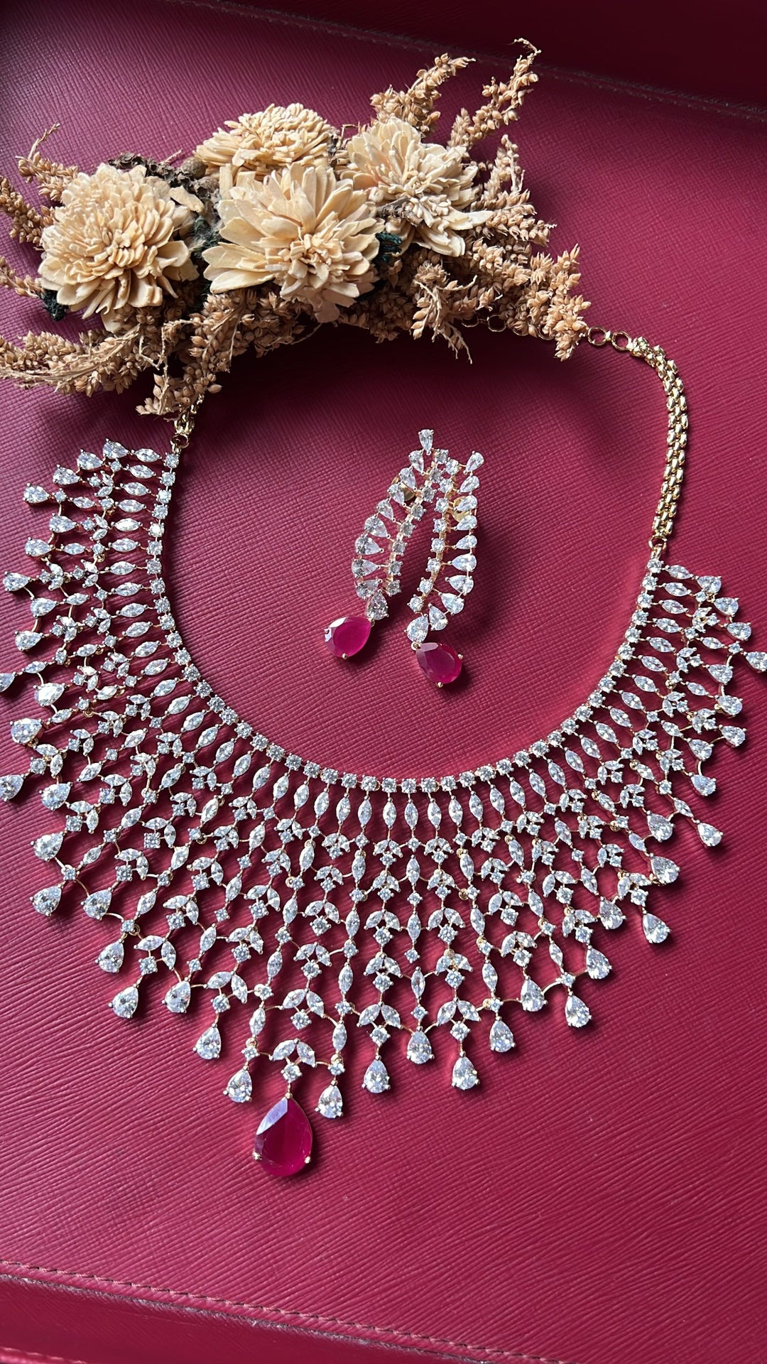 Lakshita Diamond Necklace Set - Rubi