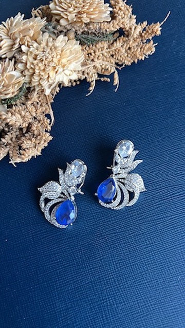 Lopa Diamond Studs - Blue