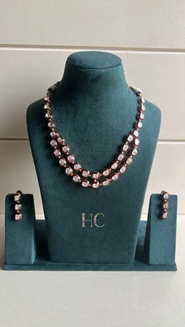 Luxury Kundan Necklace Set-rubi