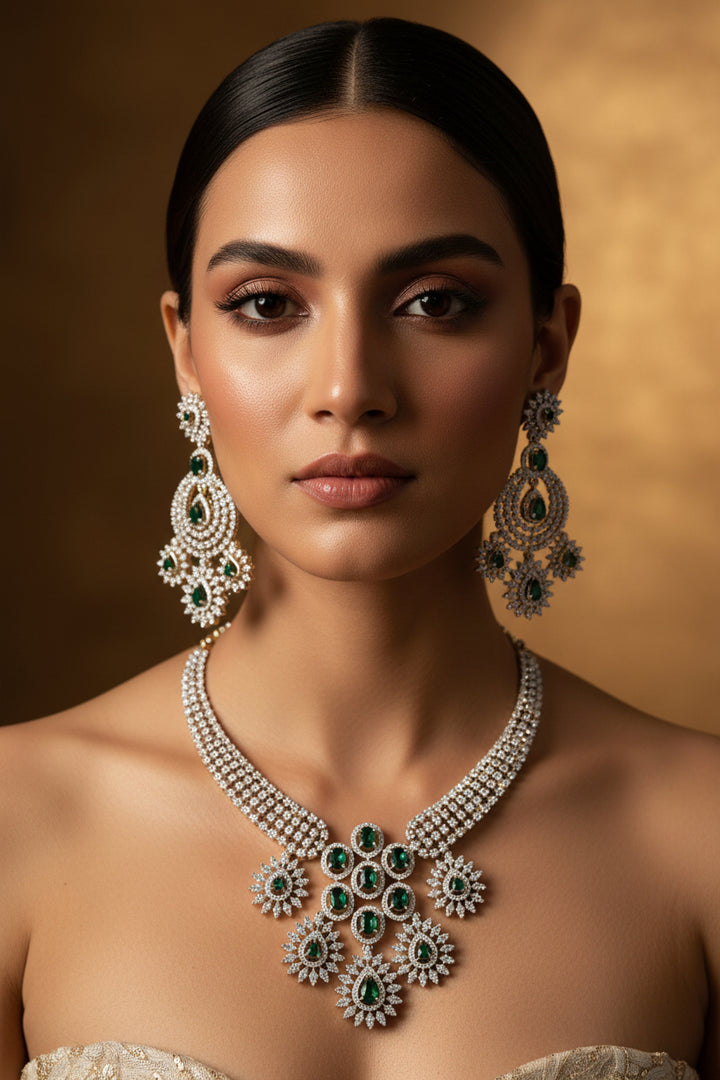 Resham  Diamond Necklace Set