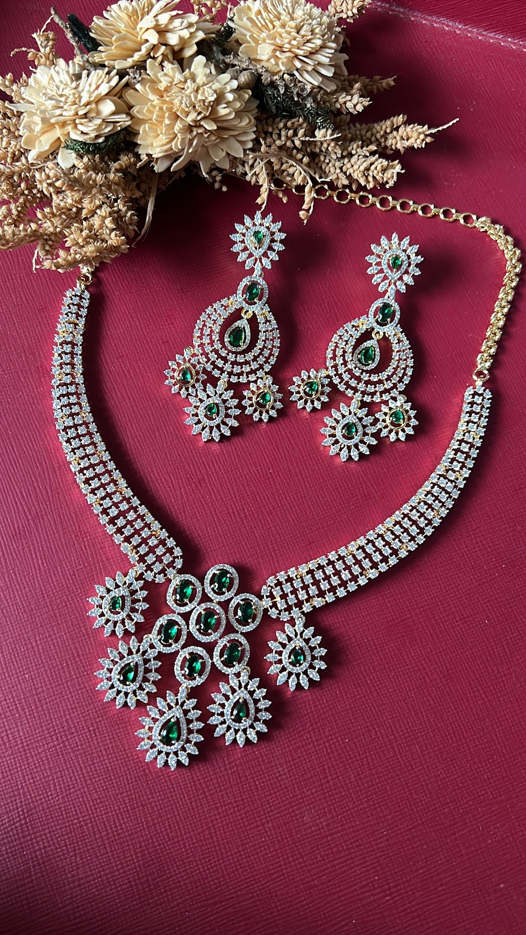Resham  Diamond Necklace Set