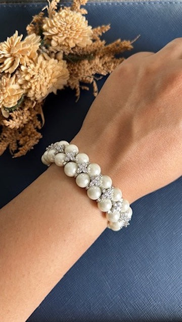 Pearl &amp; Diamond fusion Bracelet