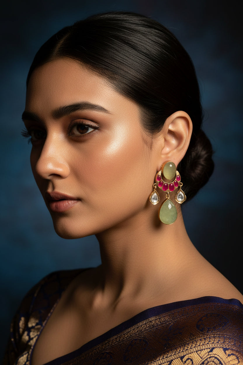 Alka Doublet Earring- Sea Green