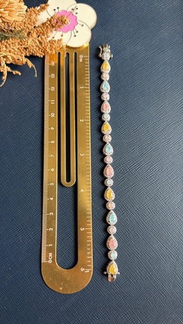 Malak tennis bracelet shown open at the clasp, size 2.4