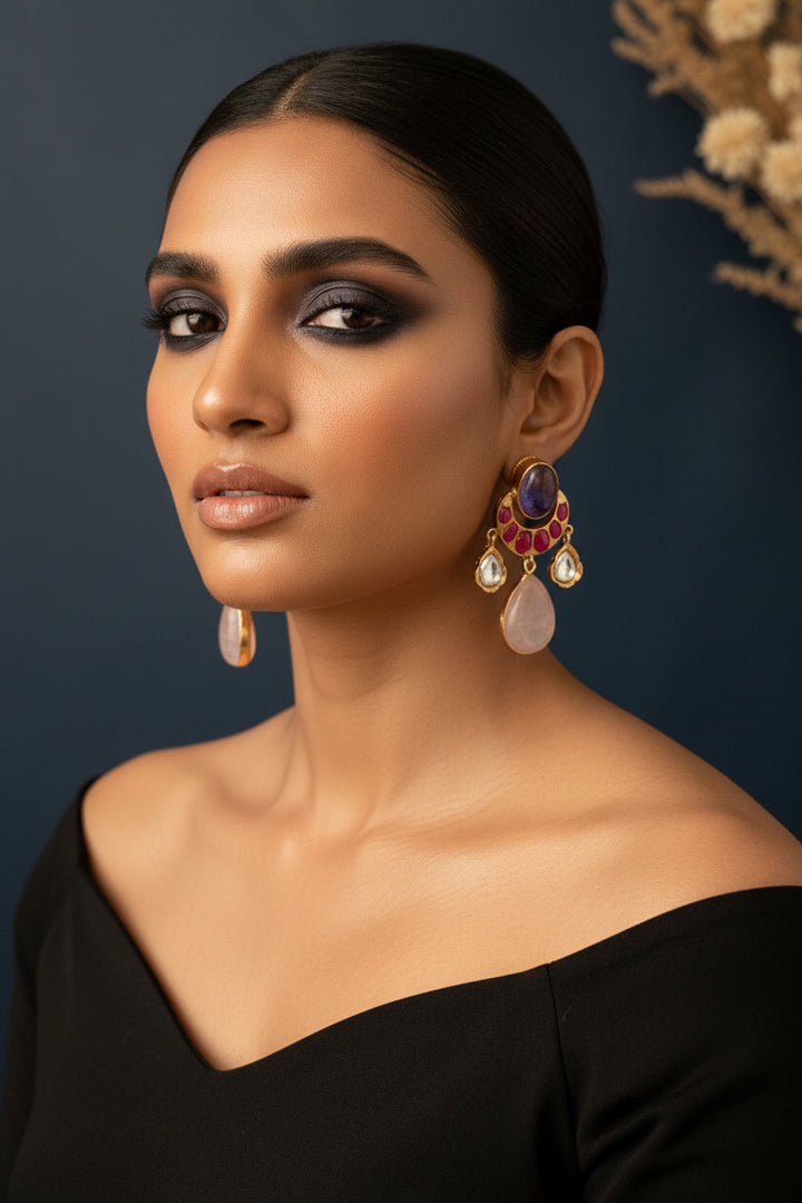 Alka Doublet Earring- Pink
