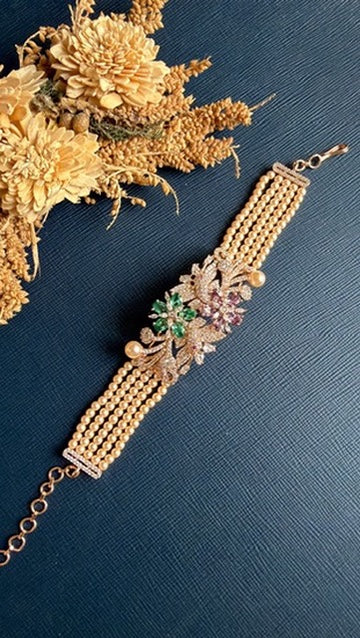 Naziya  Fushion Bracelet - purple and green