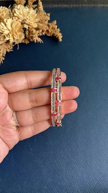 Rohini Diamond Bracelet- Red