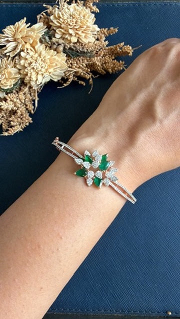 Vatsala Diamond Bracelet -Green