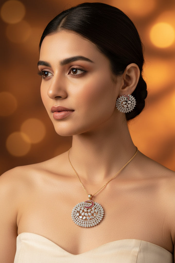Parinita Diamond Pendant Set