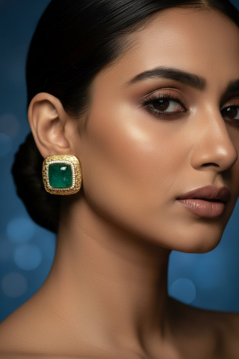 Emerald Doublet Studs