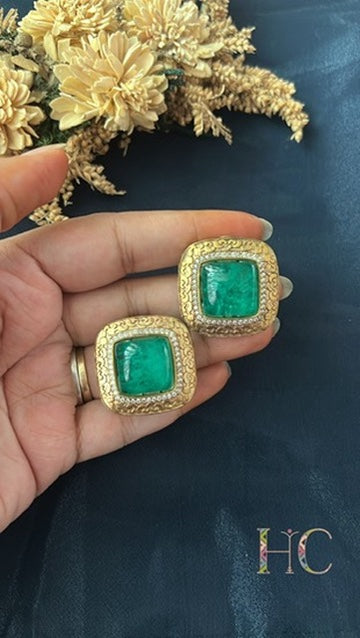 Emerald Doublet Studs