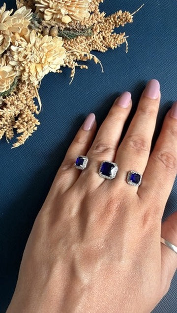 Nimita Diamond Ring- Blue