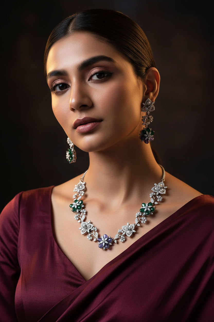 Moorni Beaded Diamond  Set