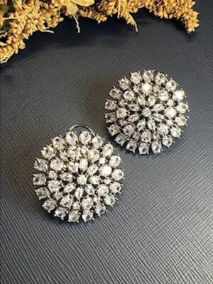 Zeenat  Diamond  Studs - Silver