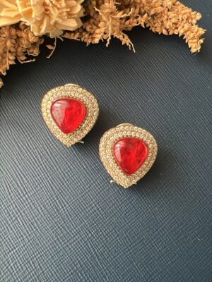 Doublet Stone Studs - Red