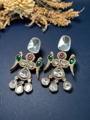 Bird Kundan Fusion Earring